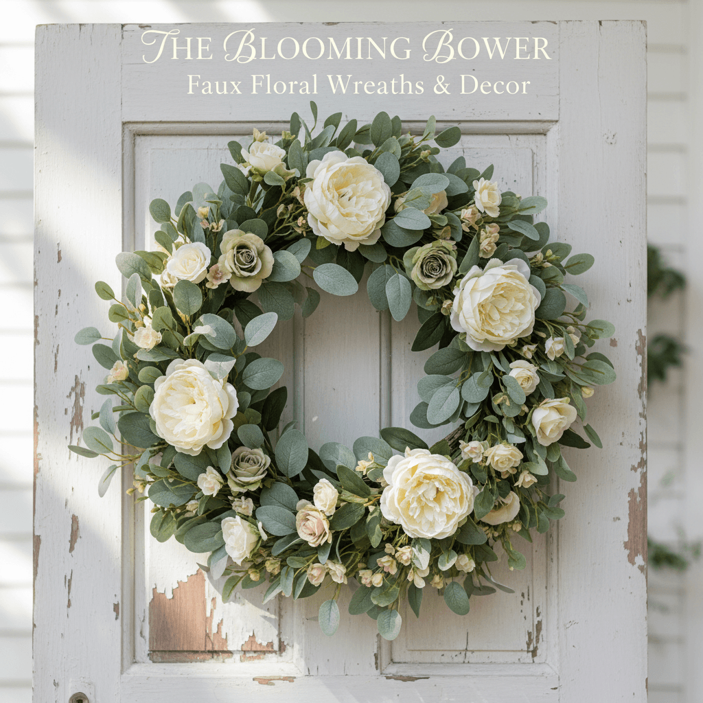 Beautiful handcrafted faux floral wreath
